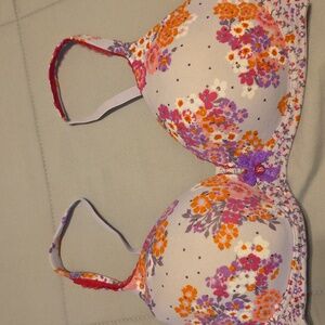 Victoria's Secret Floral Bra in Pink and Purple